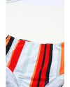 Square Neck Sleeveless Fashion Print Tankini Set - XL