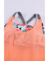 Azura Exchange Orange Printed Splicing Racerback Tankini - S