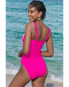 Bonbon Ruched Tummy Control Tankini 2pcs Swimsuit - 2XL