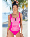 Bonbon Ruched Tummy Control Tankini 2pcs Swimsuit - 2XL