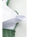 Mist Green Scoop Neck Adjustable Tankini and Matching Skort Bathing Suit - M
