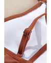 Mineral Red Drawstring Tummy Control Mix-and-match 2pcs Tankini Swimsuit - M