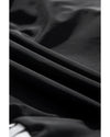 Black Striped Patchwork Side Drawstring Bottoms Tankini Set - S