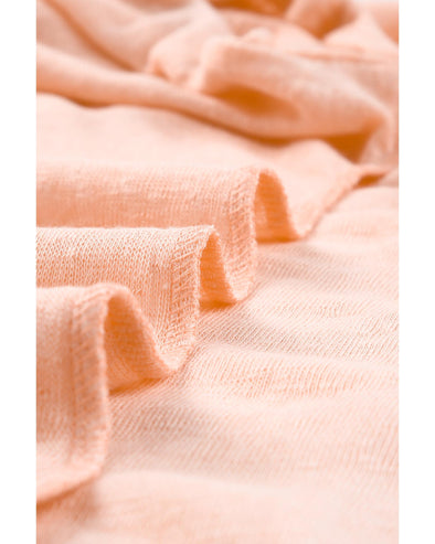 Pink Loose Fit Pockets Short Sleeve Beach Cover Up - L