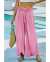 Bonbon Knotted Drop Waist Split Leg Relaxed Pants - 2XL