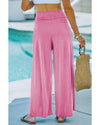 Bonbon Knotted Drop Waist Split Leg Relaxed Pants - 2XL