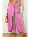 Bonbon Knotted Drop Waist Split Leg Relaxed Pants - 2XL