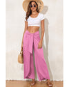 Bonbon Knotted Drop Waist Split Leg Relaxed Pants - 2XL