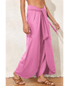 Bonbon Knotted Drop Waist Split Leg Relaxed Pants - 2XL