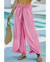 Bonbon Knotted Drop Waist Split Leg Relaxed Pants - L