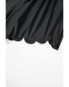 Black Scalloped Trim Beach Shorts - L