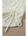 White Hollowed Crochet Cropped 2 Piece Beach Dress - M