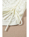 White Hollowed Crochet Cropped 2 Piece Beach Dress - XL
