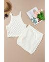 White Hollowed Crochet Cropped 2 Piece Beach Dress - XL