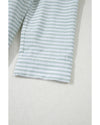 White Stripe Collared V Neck Chest Pocket Long Sleeve Beach Cover up - XL