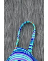 Sky Blue Twisted Bust Striped Bikini Set - 2XL