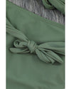 Green Sexy Bubble Sleeves High waisted swimsuits - L