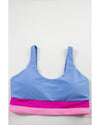 Light Blue Colorblock High Waisted Bikini Swimsuit - L