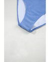 Light Blue Colorblock High Waisted Bikini Swimsuit - L