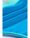Blue Contrast Trim Crisscross Back High Waisted Bikini - M