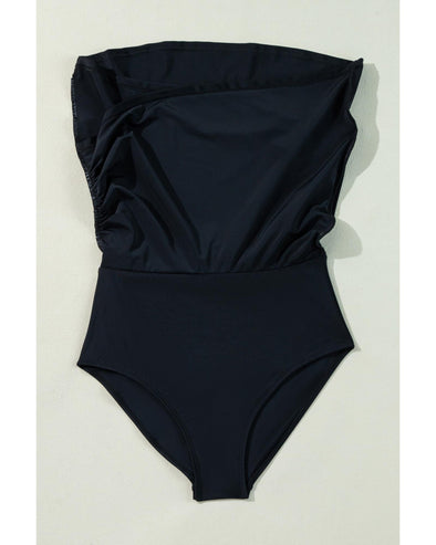 Black Crossover Bikini Tank and Skort Swimwear - XL