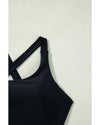 Black Crossover Bikini Tank and Skort Swimwear - XL