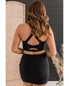 Black Crossover Bikini Tank and Skort Swimwear - XL
