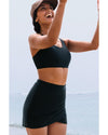 Black Crossover Bikini Tank and Skort Swimwear - XL