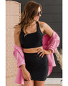 Black Crossover Bikini Tank and Skort Swimwear - XL