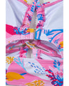 Pink Floral Printed Halter Neck High Waist Bikini - XL