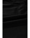 Black Pleated Mesh One Shoulder Bikini Top and Skirts Set - L