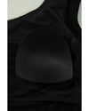Black Pleated Mesh One Shoulder Bikini Top and Skirts Set - L