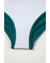 Green Leopard Print U Neck Knotted High Waist Bikini Set - XL