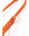 Orange Adjustable Straps Ribbed Knit One Piece Swimsuit - XL