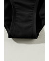 Black Contrast Trim Colorblock U Neck One Piece Swimwear - 2XL