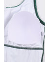 Blackish Green Ruched U Neck Ribbed Tankini - L