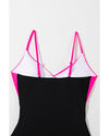 Rose Red Crossover Colorblock Cutout One Piece Swimsuit - L