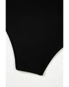 Black Leopard 2-tone Crossed Cutout Backless Monokini - S