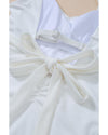 White Asymmetric Ruffle Trim Tie Waist One Piece Swimsuit - M