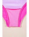 Bright Pink Cut out Twist Bowknot Backless One Piece Swimsuit - S