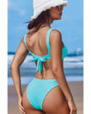 Purple Abstract Geometry Print Daring Cutout Reversible One Piece Swimsuit - M