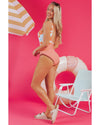 Orange Floral Patchwork Backless One Piece Swimsuit - 2XL