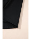 Black Crossed V Neck Adjustable Strap Babydoll Tankini Top - XL