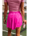 Rose Red Drawstring Elastic Waist Lined Ruffle Shorts Bikini Bottom - 2XL