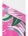 Rose Tropical Print Textured Bikini Bottoms - M