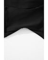 Black Solid Pocketed Crossover High Waist Swim Skort - M
