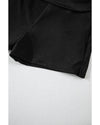 Black Drawstring Ruched High Waist Loose Swim Shorts - L