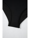 Black Drawstring Ruched High Waist Loose Swim Shorts - L