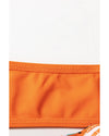 Carrot 3pcs Tropical Contrast Trim Halter Bikini Set with Cover up - S