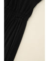 Black Button Up High Waist Long Sleeve Dress - XL